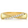 Golden Round Cut Wedding Band for Women - Mobius Design - 18K Gold Plated Sterling Silver