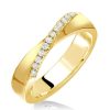 Golden Round Cut Wedding Band for Women - Mobius Design - 18K Gold Plated Sterling Silver