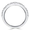 Baguette & Pave Sterling Silver Wedding Band Ring for Women - Stackable Design