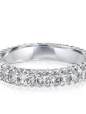 Eternity Wedding Band 2.22 CT. TW. Created White Sapphire Sterling Silver Ring for Women