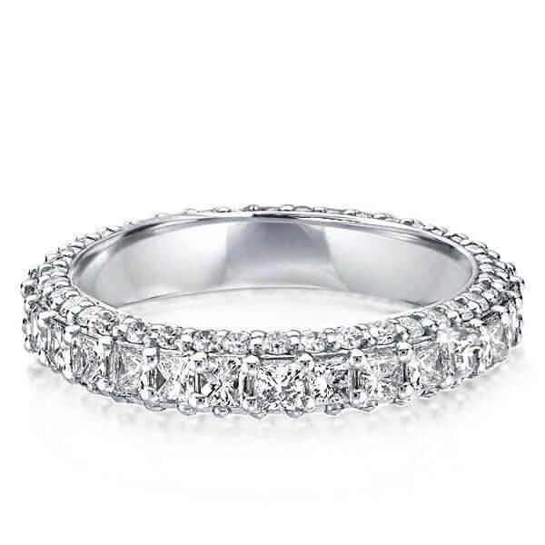Eternity Wedding Band 2.22 CT. TW. Created White Sapphire Sterling Silver Ring for Women