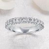 Eternity Wedding Band 2.22 CT. TW. Created White Sapphire Sterling Silver Ring for Women