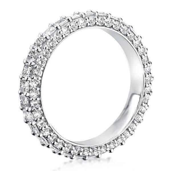 Eternity Wedding Band 2.22 CT. TW. Created White Sapphire Sterling Silver Ring for Women