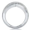 Criss-Cross Created Sapphire Wedding Band in Sterling Silver