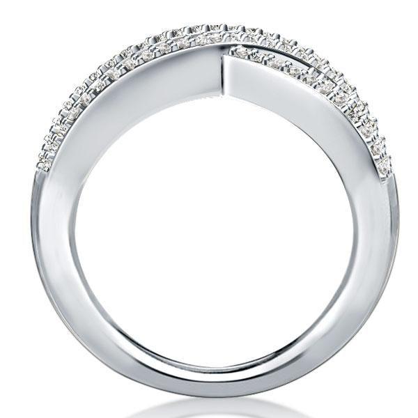Criss-Cross Created Sapphire Wedding Band in Sterling Silver