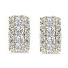 18K Gold Plated Triple Row Cushion Cut Hoop Earrings for Women, 10.82 CT. TW.