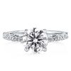 Milgrain Leaf Engagement Ring - 925 Sterling Silver, 2.00 CT Center Stone