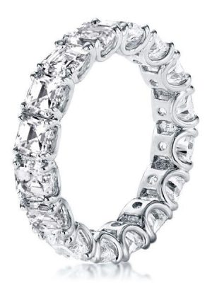 Eternity Asscher Cut Wedding Band - 925 Sterling Silver - 7.5 CT. TW.