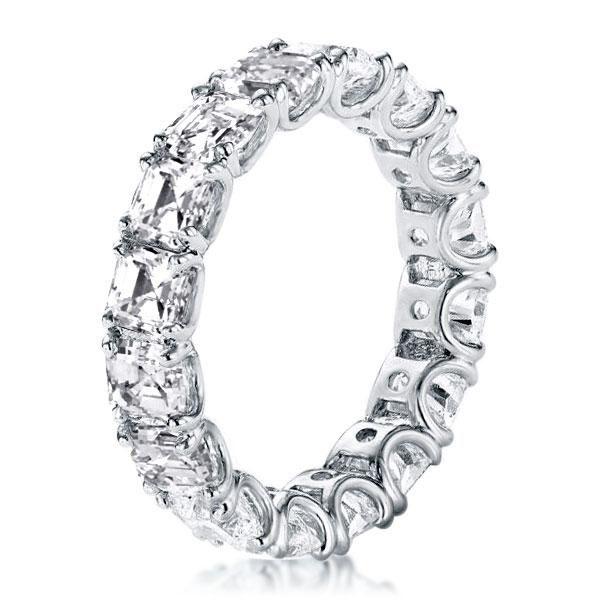 Eternity Asscher Cut Wedding Band - 925 Sterling Silver - 7.5 CT. TW.