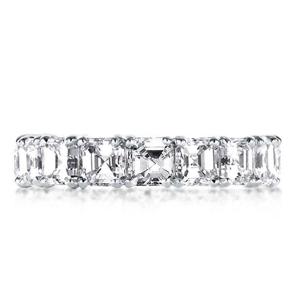 Eternity Asscher Cut Wedding Band - 925 Sterling Silver - 7.5 CT. TW.