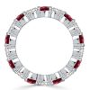 Oval Cut Ruby Eternity Band Ring for Women in Sterling Silver with 5.94 CT. TW.