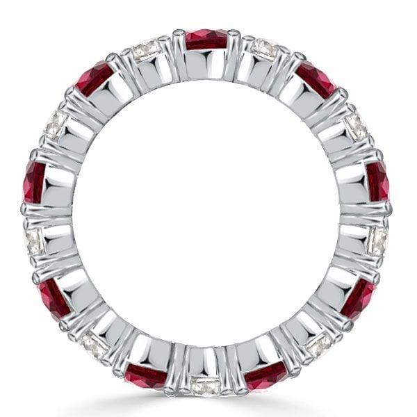 Oval Cut Ruby Eternity Band Ring for Women in Sterling Silver with 5.94 CT. TW.
