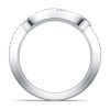 Two Tone Blue and White Sapphire Wedding Band for Women in Sterling Silver