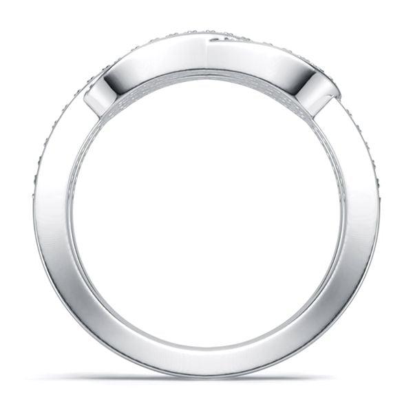 Two Tone Blue and White Sapphire Wedding Band for Women in Sterling Silver