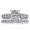 Princess Cut Sterling Silver Wedding Ring Set - 3 Carat Simulated Diamond