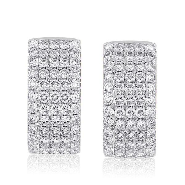 Sterling Silver Pave Hoop Earrings for Women - 3.65 CTW CZ