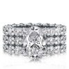 3-Piece Classic Eternity Wedding Ring Set, Created White Sapphire, 925 Sterling Silver