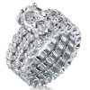 3-Piece Classic Eternity Wedding Ring Set, Created White Sapphire, 925 Sterling Silver