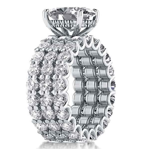 3-Piece Classic Eternity Wedding Ring Set, Created White Sapphire, 925 Sterling Silver
