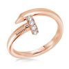 18K Rose Gold Plated Sterling Silver Wedding Band - Round Cut Stone