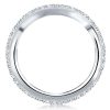Double Row Round Cut Cubic Zirconia Eternity Wedding Band - Sterling Silver