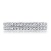 Double Row Round Cut Cubic Zirconia Eternity Wedding Band - Sterling Silver