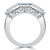 Art Deco 3 Stone Engagement Ring | Vintage Style Sterling Silver Anniversary Band