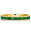 Emerald Green Half Eternity Wedding Band Milgrain Detail 18K Gold Plated Sterling Silver