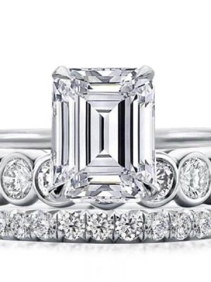 Solitaire Bezel Stackable Ring Set - 9.05 CT. TW. Sterling Silver