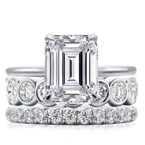 Solitaire Bezel Stackable Ring Set - 9.05 CT. TW. Sterling Silver