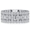 Cubic Baguette Eternity Band - Sterling Silver Multi-Row Wedding Ring