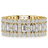 Cubic Baguette Eternity Band - Sterling Silver Multi-Row Wedding Ring