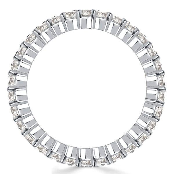 Cubic Baguette Eternity Band - Sterling Silver Multi-Row Wedding Ring