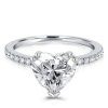 Heart Cut White Sapphire Engagement Ring - 925 Sterling Silver