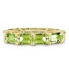 Peridot Eternity Band Ring - Emerald & Gold Plated Sterling Silver Wedding Ring for Women