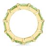 Peridot Eternity Band Ring - Emerald & Gold Plated Sterling Silver Wedding Ring for Women