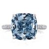 Cushion Cut Sterling Silver Hidden Halo Engagement Ring - 9.52 CT