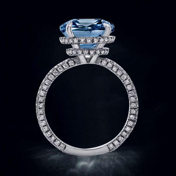 Cushion Cut Sterling Silver Hidden Halo Engagement Ring - 9.52 CT