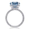 Cushion Cut Sterling Silver Hidden Halo Engagement Ring - 9.52 CT