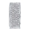Five Row Half Eternity Wedding Band with Created White Sapphire Sterling Silver Ring