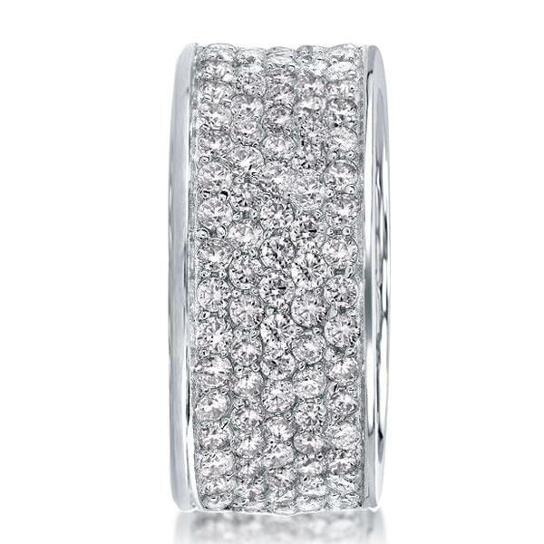 Five Row Half Eternity Wedding Band with Created White Sapphire Sterling Silver Ring