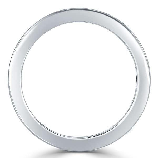 Five Row Half Eternity Wedding Band with Created White Sapphire Sterling Silver Ring