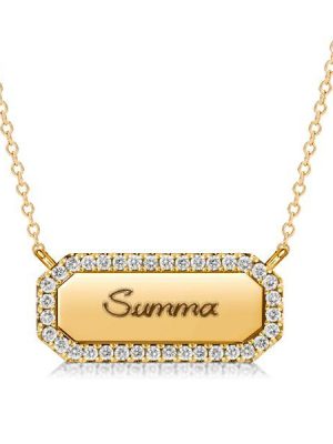 Personalized Engraved Initial Bar Necklace - Sterling Silver Name Necklace for Girls