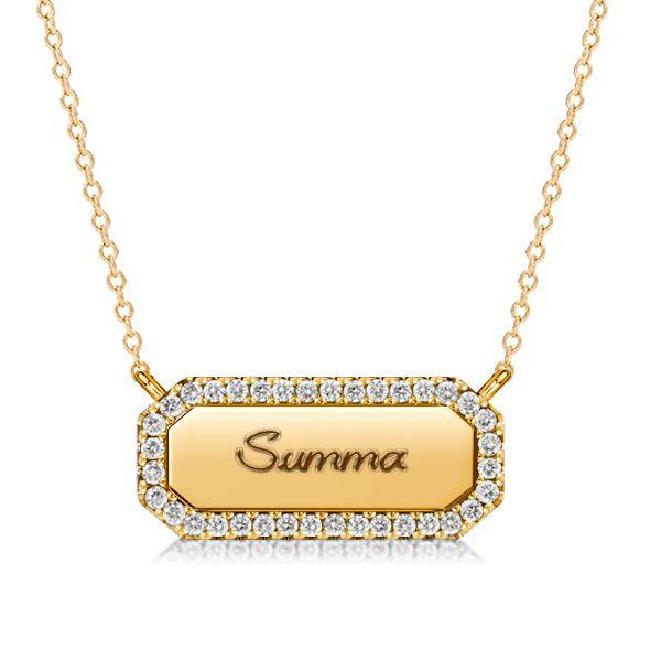 Personalized Engraved Initial Bar Necklace - Sterling Silver Name Necklace for Girls