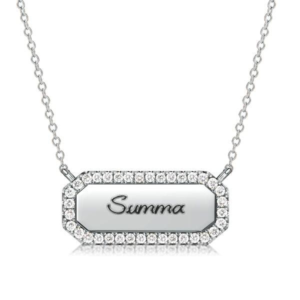 Personalized Engraved Initial Bar Necklace - Sterling Silver Name Necklace for Girls
