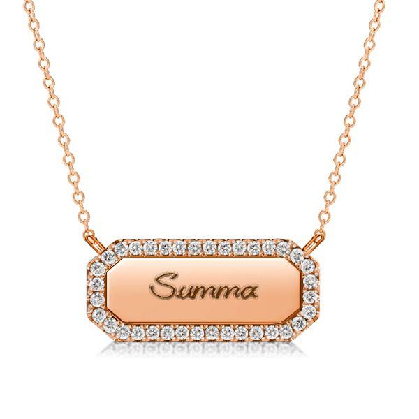 Personalized Engraved Initial Bar Necklace - Sterling Silver Name Necklace for Girls