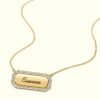 Personalized Engraved Initial Bar Necklace - Sterling Silver Name Necklace for Girls