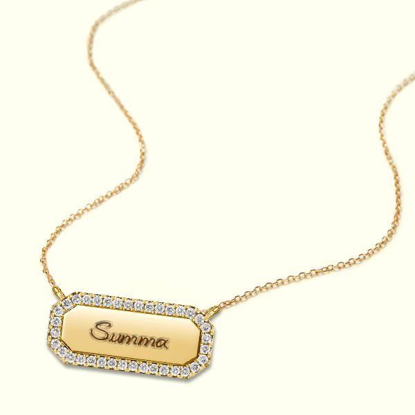 Personalized Engraved Initial Bar Necklace - Sterling Silver Name Necklace for Girls