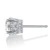 Vintage Style Round Cut Stud Earrings in 925 Sterling Silver with Rhodium Plating