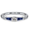 Vintage Bezel Set Wedding Ring for Women - 925 Sterling Silver